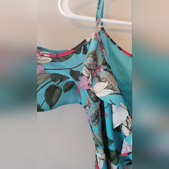 Marciano Los Angeles floral slit tie dress spaghetti strap wrap small - Picture 8 of 16